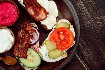 Tasty tapas on the table