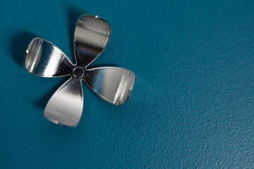 background blue with silver flower