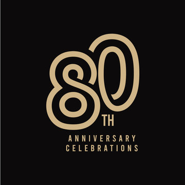 80 Th Anniversary Celebration Vector Template Design Illustration