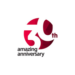 30 Th Amazing Anniversary Celebration Vector Template Design Illustration