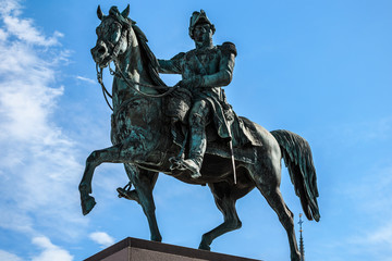 Fototapeta premium Statue of the king Karl XIV Johan