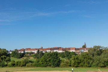 scenic half timbered house facade in Walsdorf, Idstein, Germany