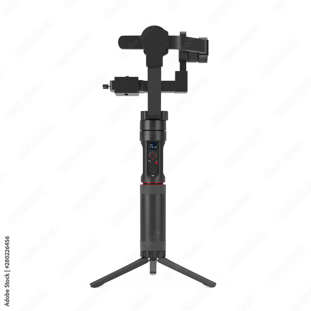 Aufkleber DSLR or Video Camera Gimbal Stabilization Tripod System. 3d Rendering