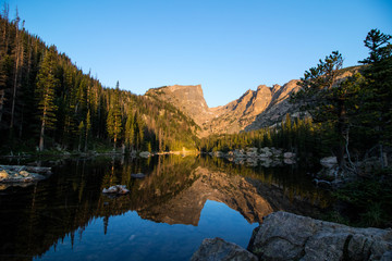 Mountain reflection in lake