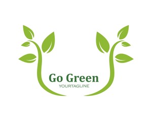 green leaf ecology nature element vector icon of go green