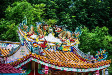 Naklejka premium Chinese shrine in public in Thailand
