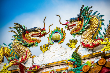 Fototapeta na wymiar Chinese shrine in public in Thailand