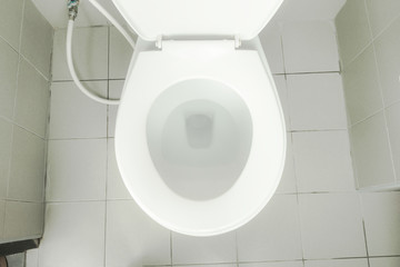 top view of the ceramic toilet bowl