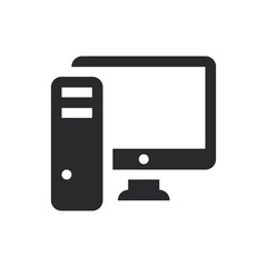 Pc computer vector icon in modern style for web site and mobile app