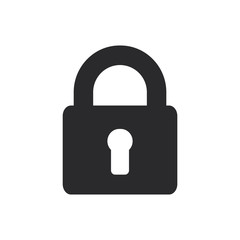 Locked padlock vector icon in modern style for web site and mobile app