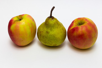 apples and pears isolated on white background
