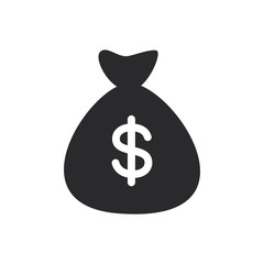 Money bag vector icon in modern style for web site and mobile app