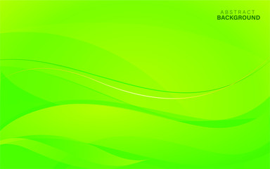 Green Abstract Background Wavy Style. Wave Background. Vector Illustration