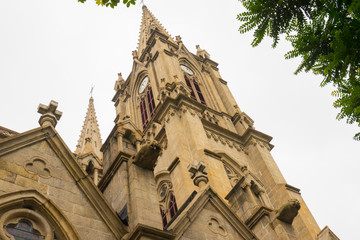 Beautiful architecture of Sacred Heart Cathedral in Guangzhou ,Guangdong, China. 