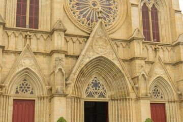Obraz premium Beautiful architecture of Sacred Heart Cathedral in Guangzhou ,Guangdong, China. 
