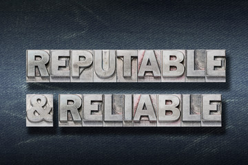 Naklejka premium reputable and reliable den