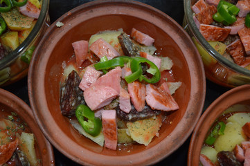 Homemade food - A Portion of Improvised Traditional Food (Gyuvetche) from Yambol, Bulgaria