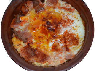 Homemade food - A Portion of Improvised Traditional Food (Gyuvetche) from Yambol, Bulgaria