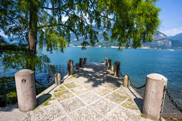 View of Villa Melzi and the Gardens in the village of Bellagio on Como lake, Italy