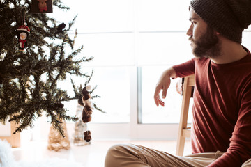 Casual Man at home - Christmas Season