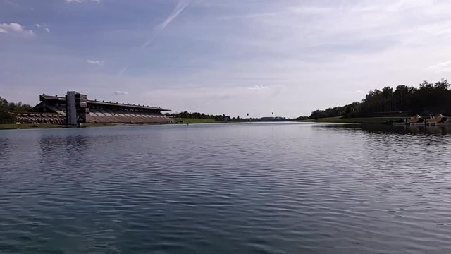 Regatta Course (Regattastrecke) in Oberschleissheim, Munich. Olympic Game Course of 1972, Bavaria, South Germany.