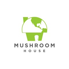 logo vector, mushroom house, which is in collaboration with earth