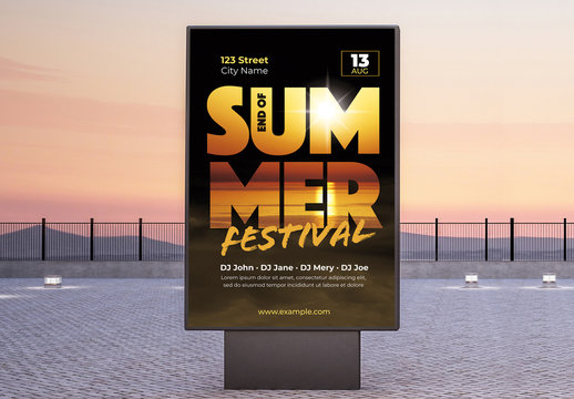 Summer Festival Poster with Beach Photo