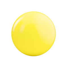 3d yellow sphere in studio environment,  isolated on white background 3d illustration