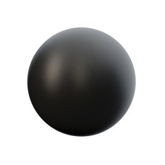 3d black sphere in studio environment, isolated on white background 3d illustration