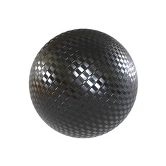 3d black sphere in studio environment, isolated on white background 3d illustration