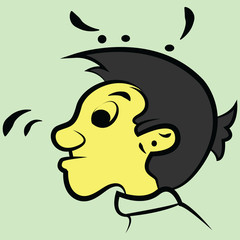 Cartoon faces expressions vector set