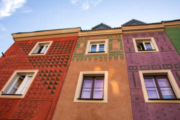 Colorful houses, Poznan Old Market Square, Poland.