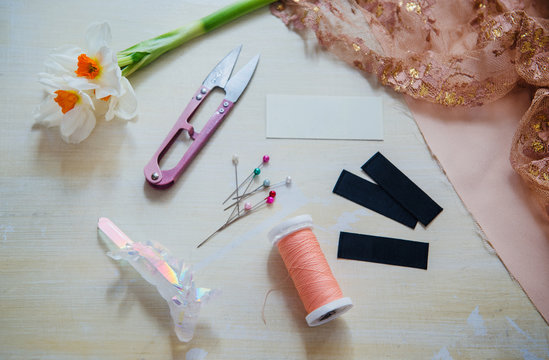 Detail of sewing tools
