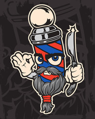 Vector illustration of character barber