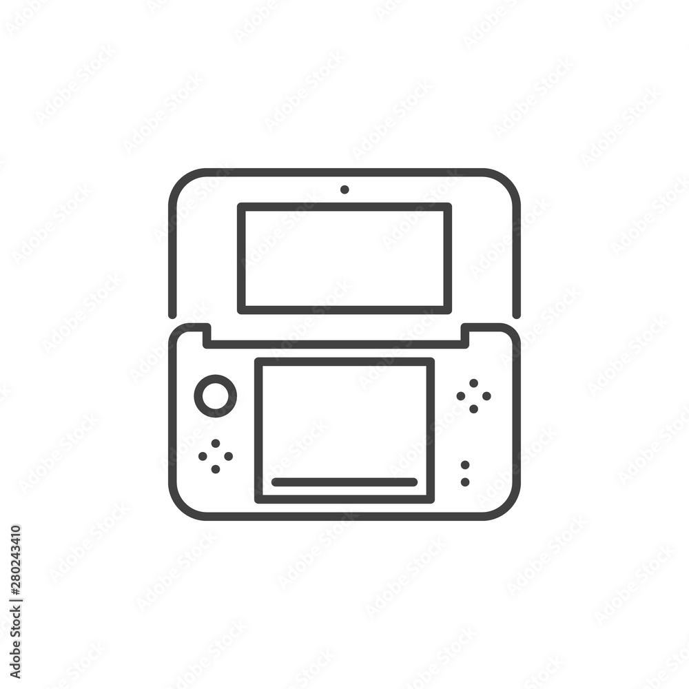 Poster handheld game console outline vector icon or symbol