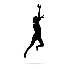 child silhouette jumping
