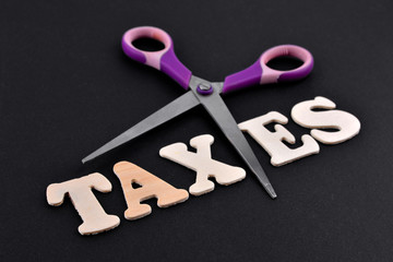 scissors and the alphabet TAXES