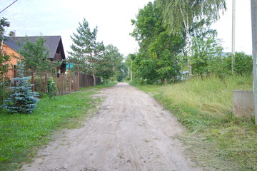 Rural dirt road on a summer day