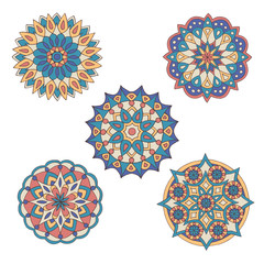 Set of abstract hand-drawn mandalas