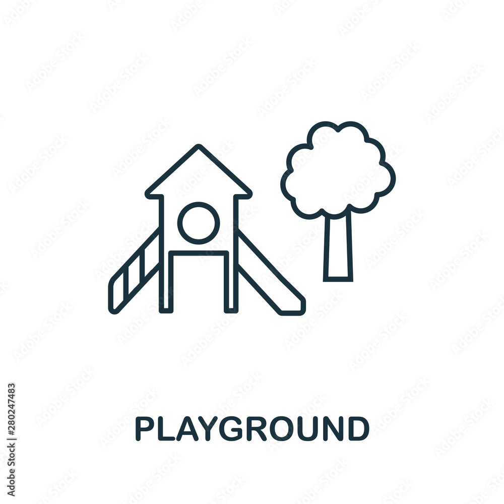 Aufkleber playground outline icon. thin style design from city elements icons collection. pixel perfect symbol
