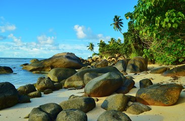 Bo Valon beach on the northwest coast of Mahe in the Seychelles