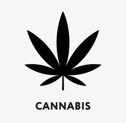 Cannabis Plant Leaf Marijuana. Vector Line Icon