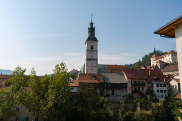 Skofja Loka,Slovenia,12,2016;picturesque medieval scene of the Passion