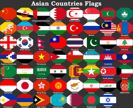 Asian Countries Flags,  Asian continent