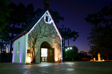 church at night