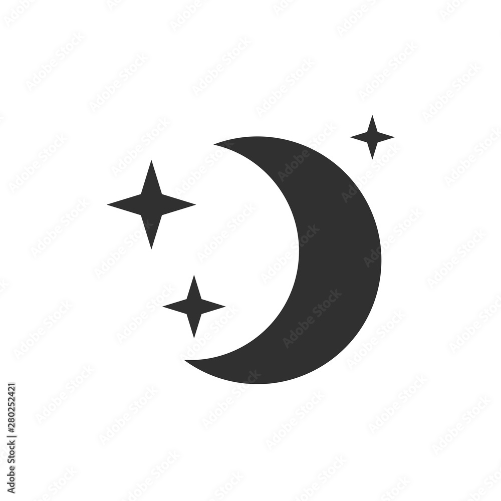 Poster moon icon template color editable. moon symbol vector sign isolated on white background. simple logo