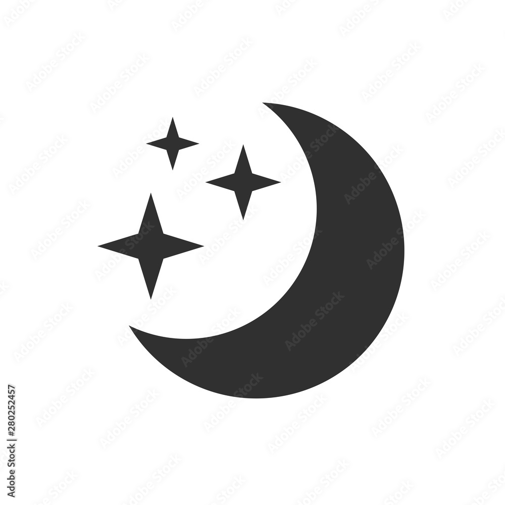 Poster moon icon template color editable. moon symbol vector sign isolated on white background. simple logo