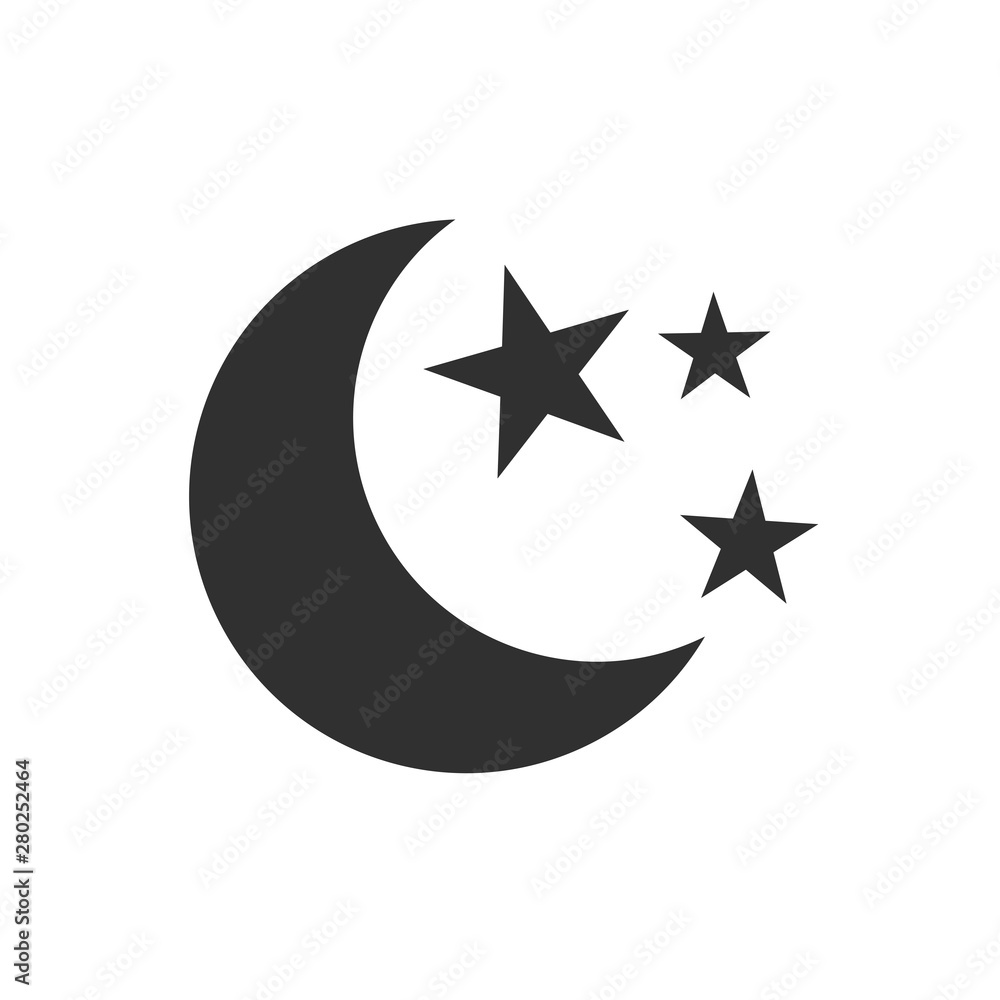 Poster moon icon template color editable. moon symbol vector sign isolated on white background. simple logo