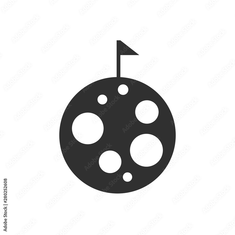Poster moon icon template color editable. moon symbol vector sign isolated on white background. simple logo