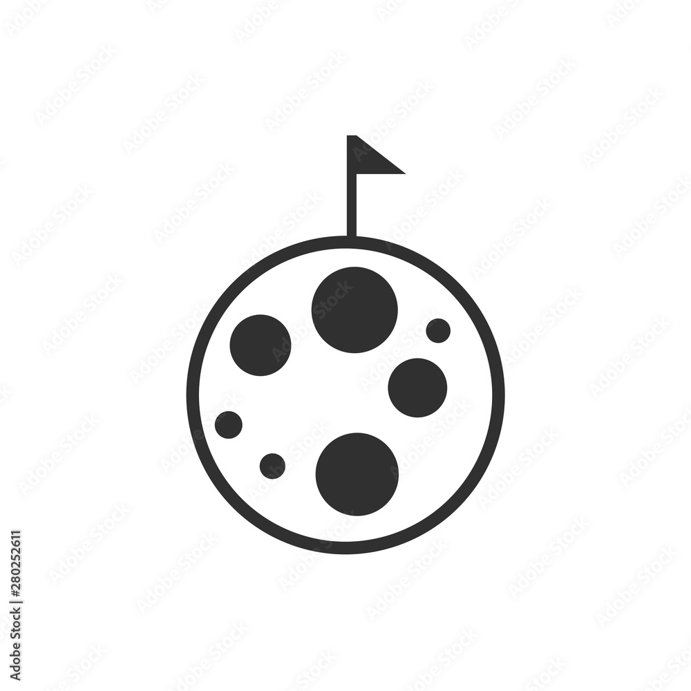 Poster moon icon template color editable. moon symbol vector sign isolated on white background. simple logo